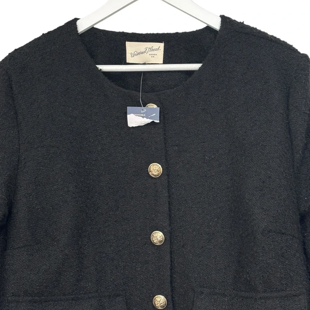 Universal Thread Cropped Black Blazer Jacket Size XXL NWT